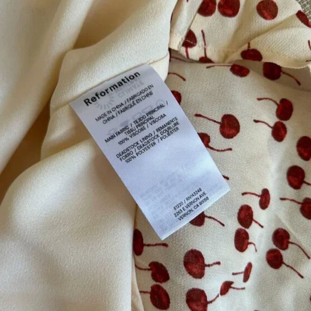 Reformation Davonne Mini Dress Sz6 Cherry Pudding Causal Party Summer - Picture 9 of 10